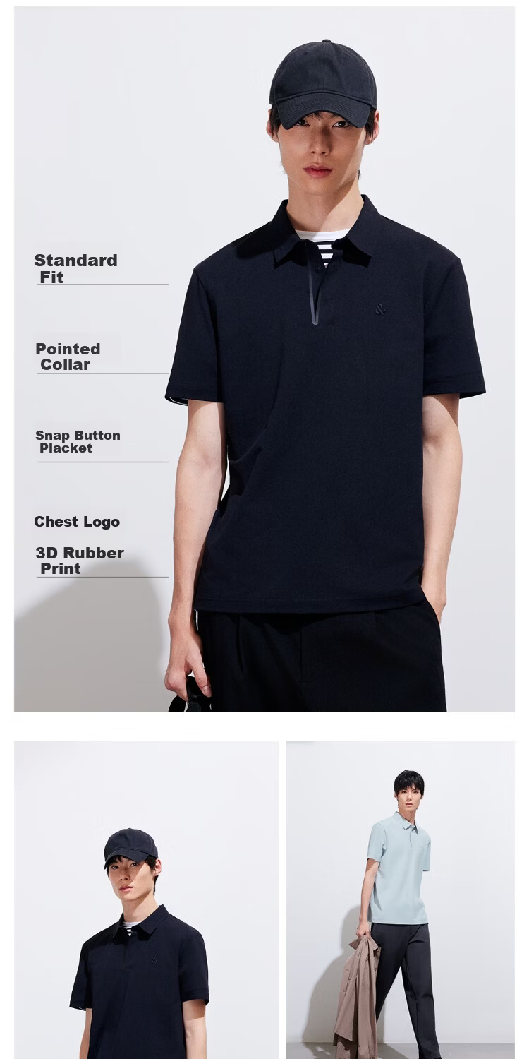 JACK & JONES Men's Quick-Dry Spring Polo Shirt Moisture-Wicking Breathable Casual Point Collar 226106023 7