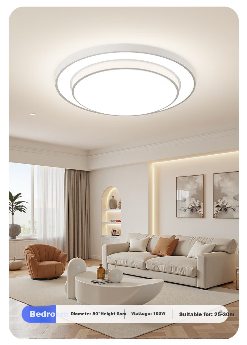Dell Large Round Ceiling Light Modern Simple Eye-Care Living Room Bedroom Lamp Fixture New Model 17