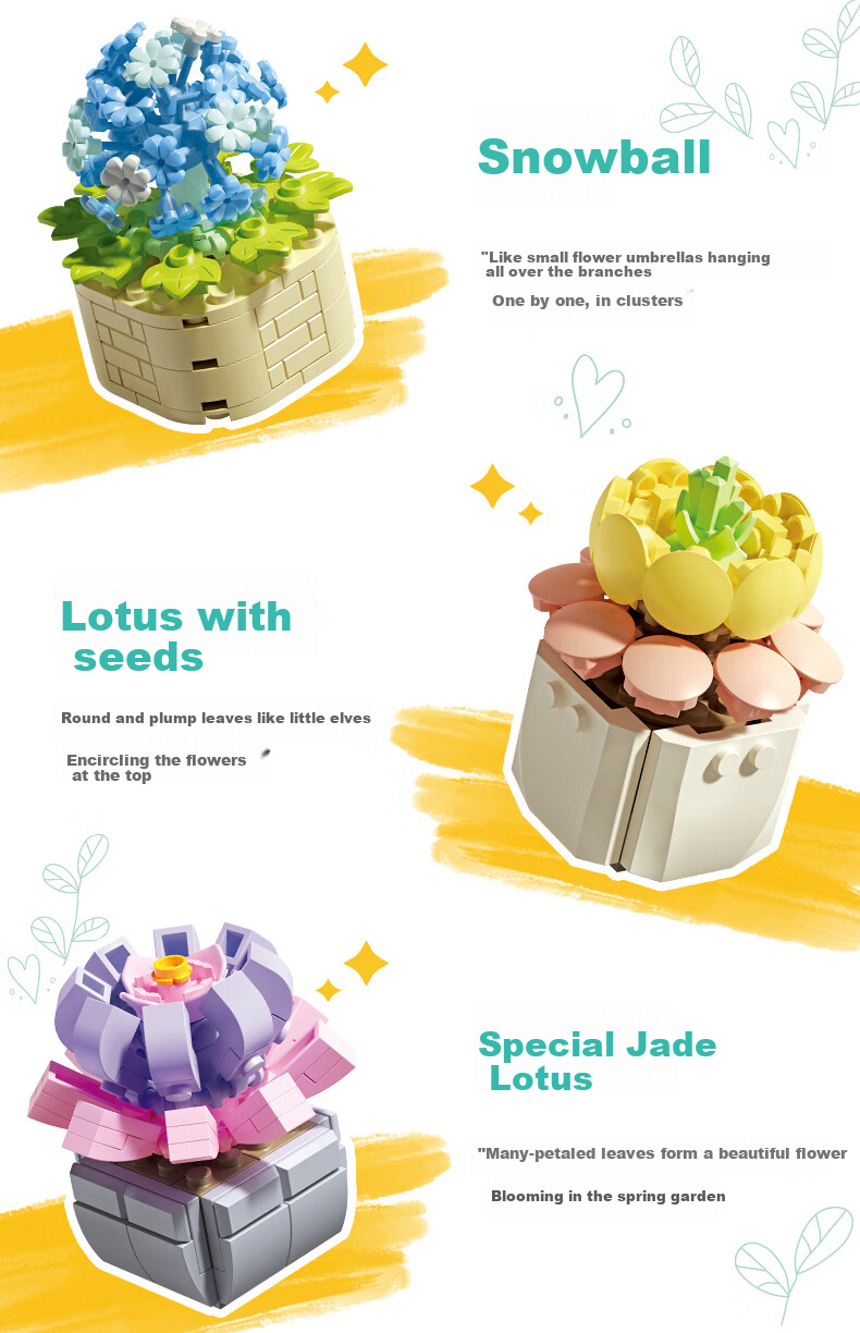 Femibox Compatible LEGO Children's Building Blocks Toy Flower Boys Girls Birthday Gift Succulent - Meat Cone S2281 6