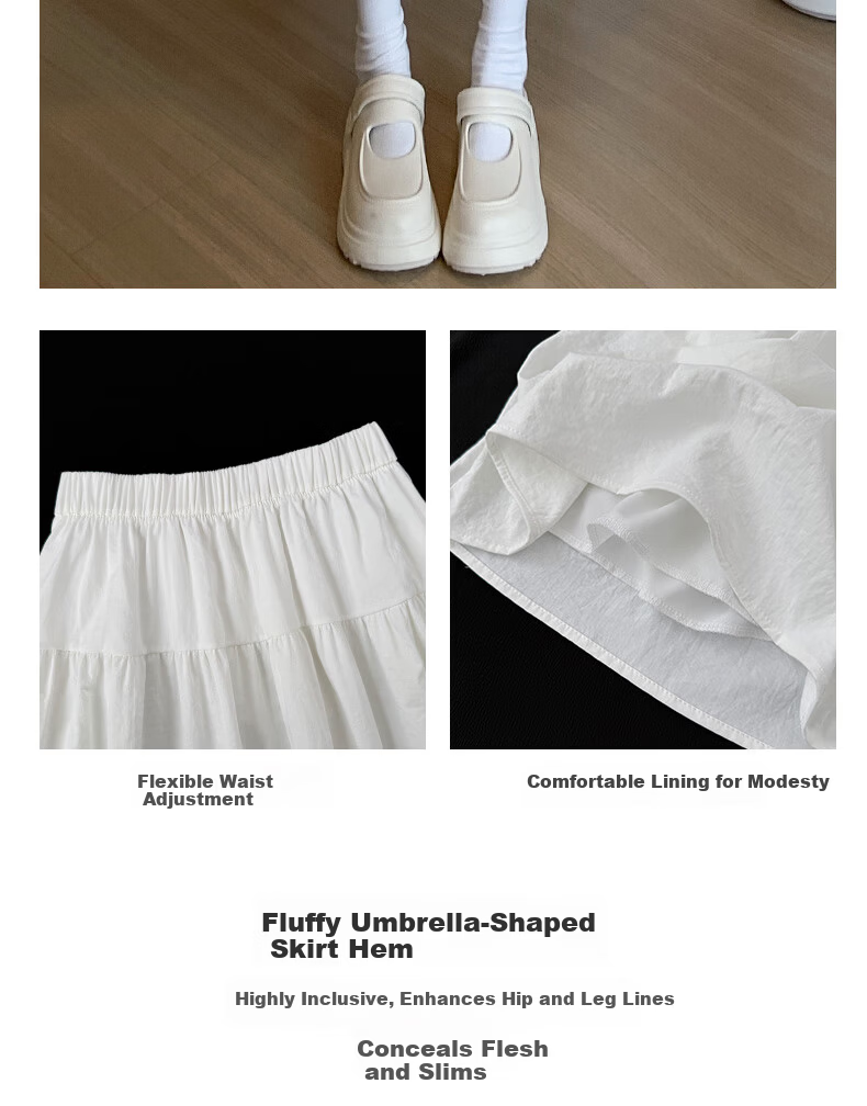 Langsha Cotton-Like Five-Point Short Skirt for Women Summer New Japanese Casual Elastic Waist A-Line Sports Umbrella Skirt 7
