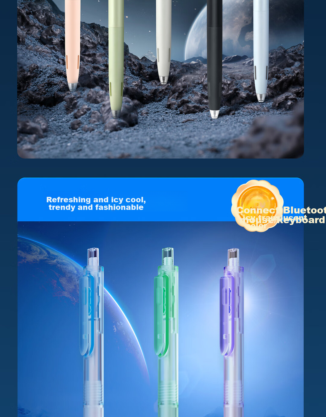 Dianshi Time Capsule Retractable Gel Pen High-Value Quick-Dry Bullet Tip 0.5mm Black Pen Student Homework Exam Signature Pen Back to School Season 0154 [6-Pack] 14