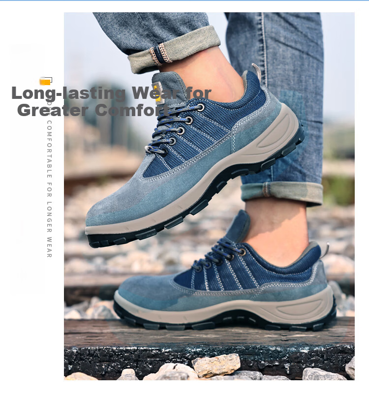 JUNBU Safety Shoes for Men, Breathable, Electrician Insulated, Anti-Smashing, Puncture-Resistant, Lightweight, Wear-Resistant, Construction Site Work Shoes 2156KV Size 43 17