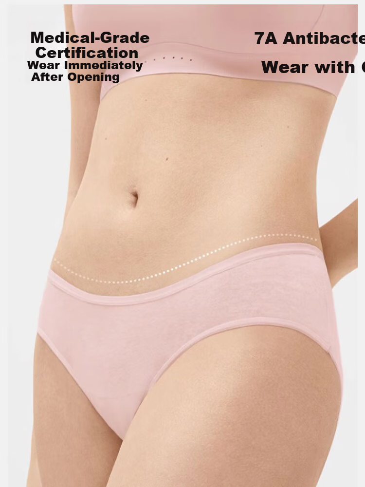 Langsha Disposable Women's Cotton Triangle Underwear Sterilized Travel Portable Wash-Free Plus Size Daily Disposable Panties 1