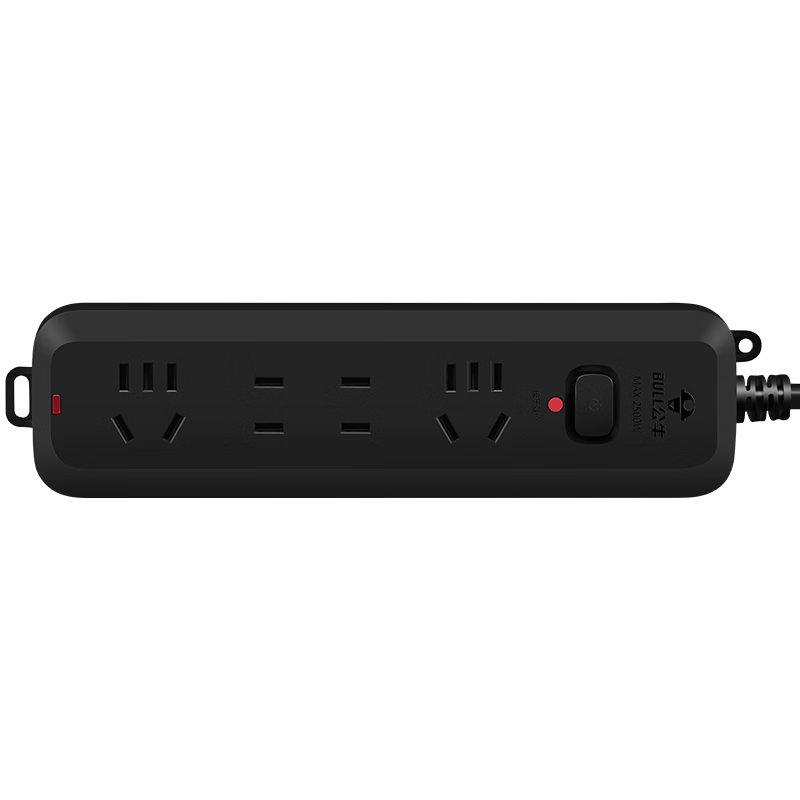 BULL Power Strip/Extension Cord/Power Bar/Surge Protector GN-B8220H, Black High-Quality Finish, 4 Outlets with Master Switch, Total Length 1.8 Meters
