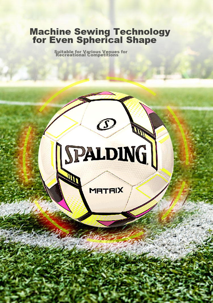 SPALDING Soccer Machine-Stitched Size 5 Durable Soft Ball for Adults And Children Training And Competition 64-968Y Blue/orange 3