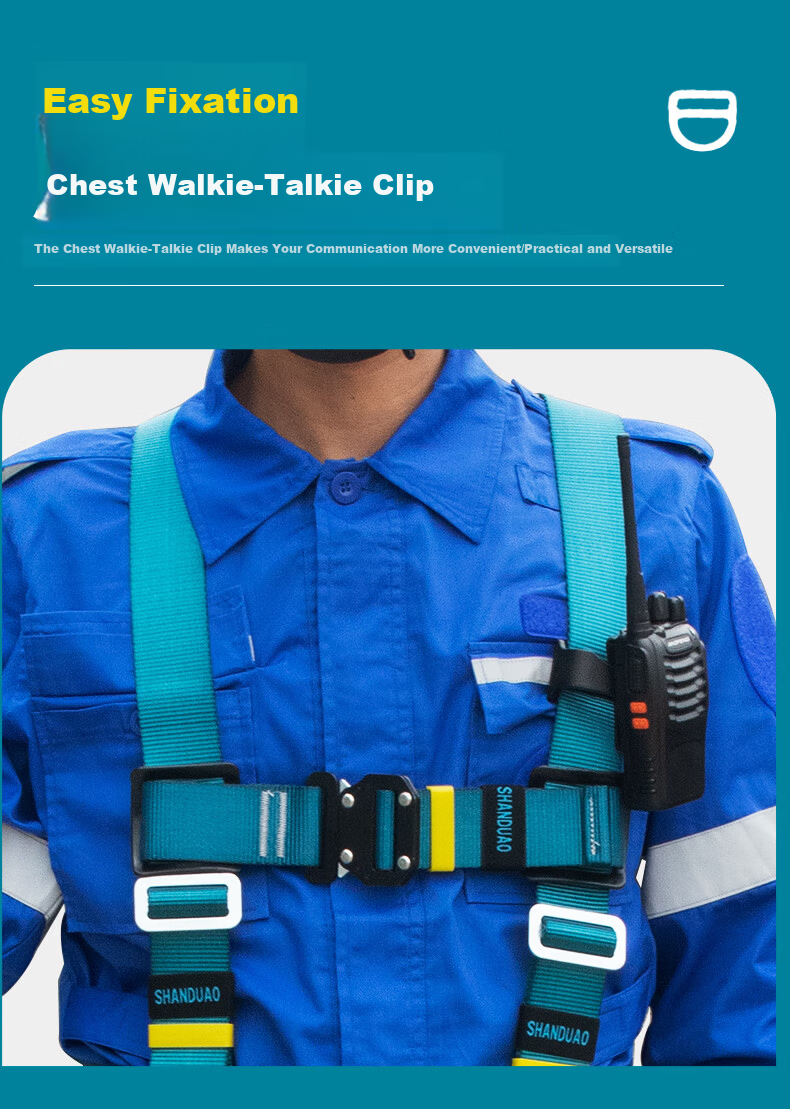 SHANDUAO Three-Point Safety Harness Quick-Connect Fall Protection AD9022 Double Small Hooks 1.8m 11