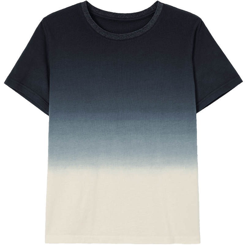 Demana [Cooling Black Technology Sorona] Summer Mountain Style Gradient Ombre Stretch Slim Fit T-Shirt for Women Premium Feel