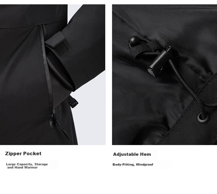 CAMEL Outdoor 3-in-1 Jacket Thickened Goose Down Warm Windproof Waterproof Mountaineering Coat S 41