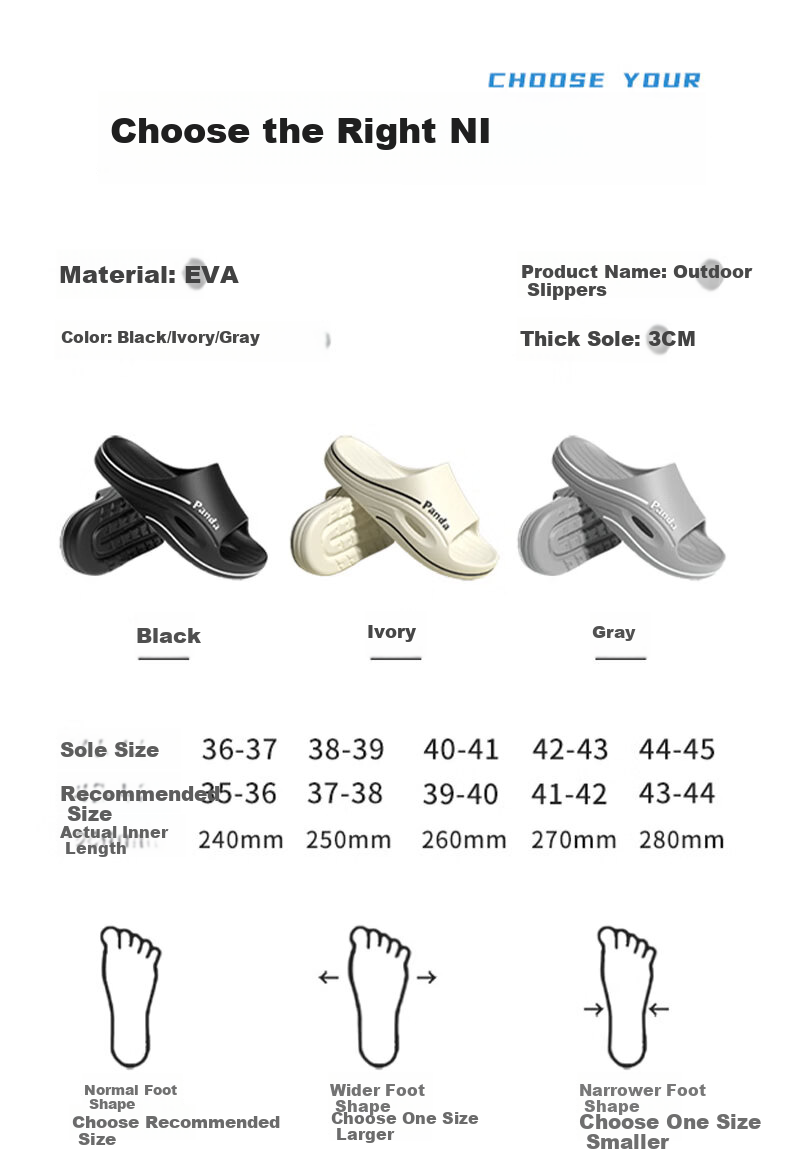 HIPANDA Men's Thick Sole Slippers Outdoor Sports Non-Slip EVA Durable Home Outdoor Beach Sandals Women's Slides 12