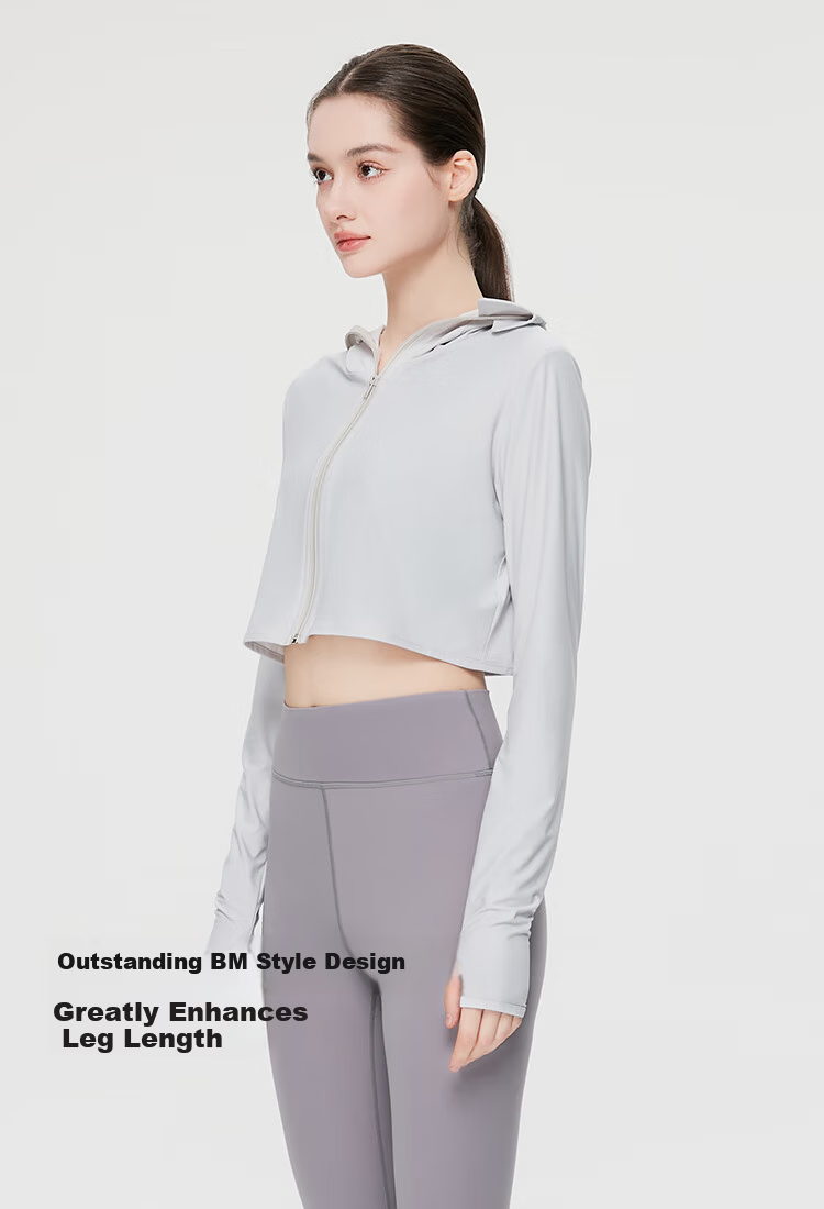 JIUMU Women's Hooded Sun Protection Jacket UV Protection Spring Summer Outdoor Casual Sports Face Covering Shawl Gray 7