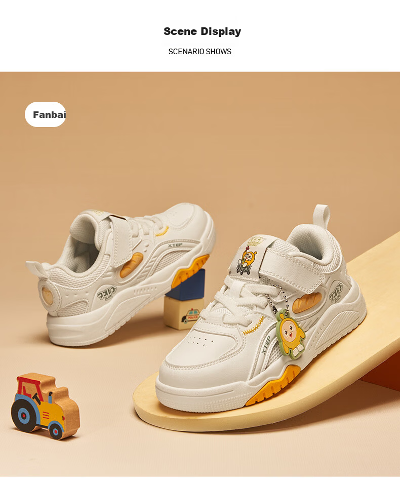 Xtep Kids Boys Egg Waffle Casual Sneakers Toddler Sports Shoes Classic White/Ceramic Blue/Sky Blue Size 32 14