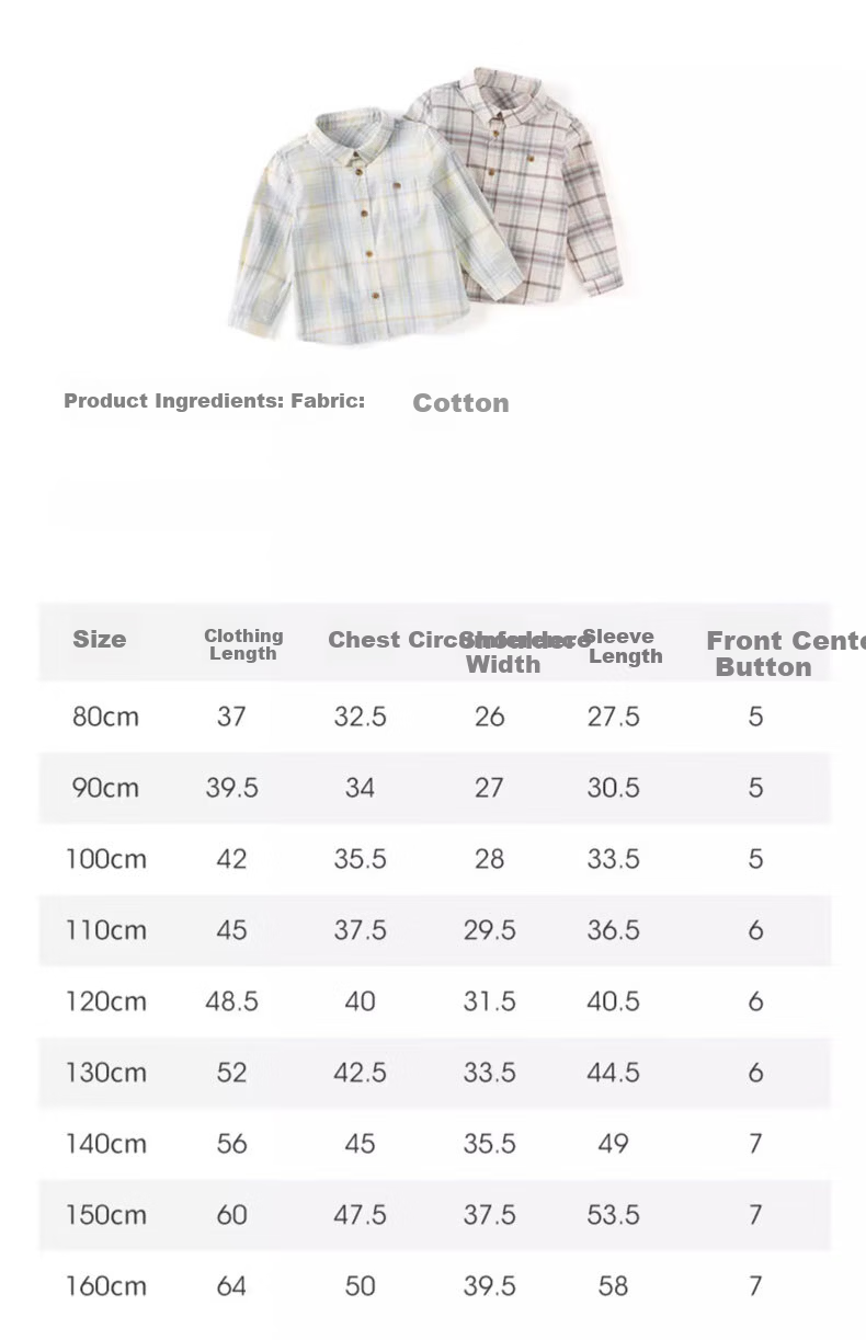 DAVE & BELLA Boys' Plaid Cotton Shirt Spring and Autumn Kids' Clothing 11