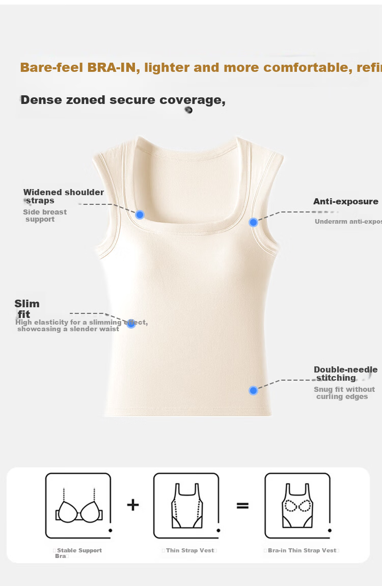 Herbal Original Color Women's Silk Camisole with Inner Cup, Beautiful Back, 10A Antibacterial with Chest Pad, 2026 New Summer Base Layer Outerwear 4