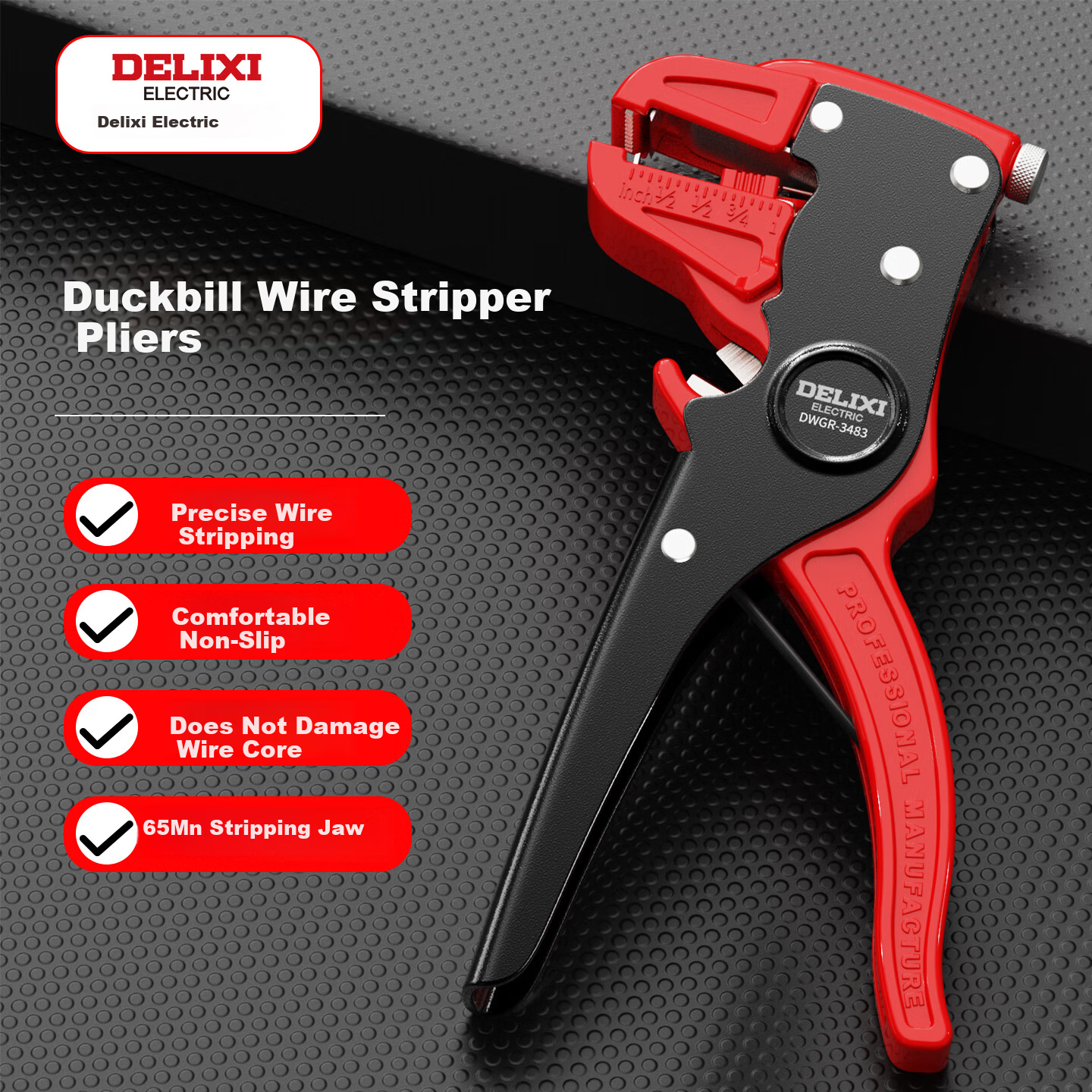 Delixi Duckbill Wire Stripper Multifunctional Automatic Wire Stripping Pliers Electrician Wire Cutting and Crimping Pliers