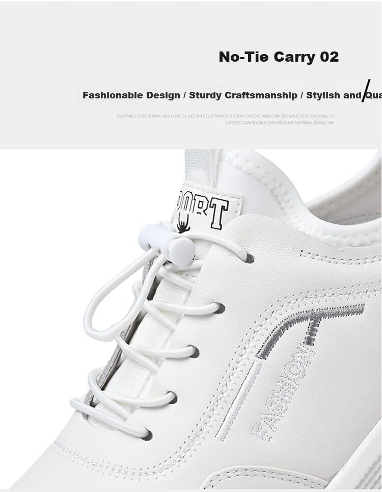 SPIDER KING Men's First Layer Cowhide Soft Surface Soft Sole Sports Shoes Lightweight Durable Casual Shoes 02965 White Size 40 9