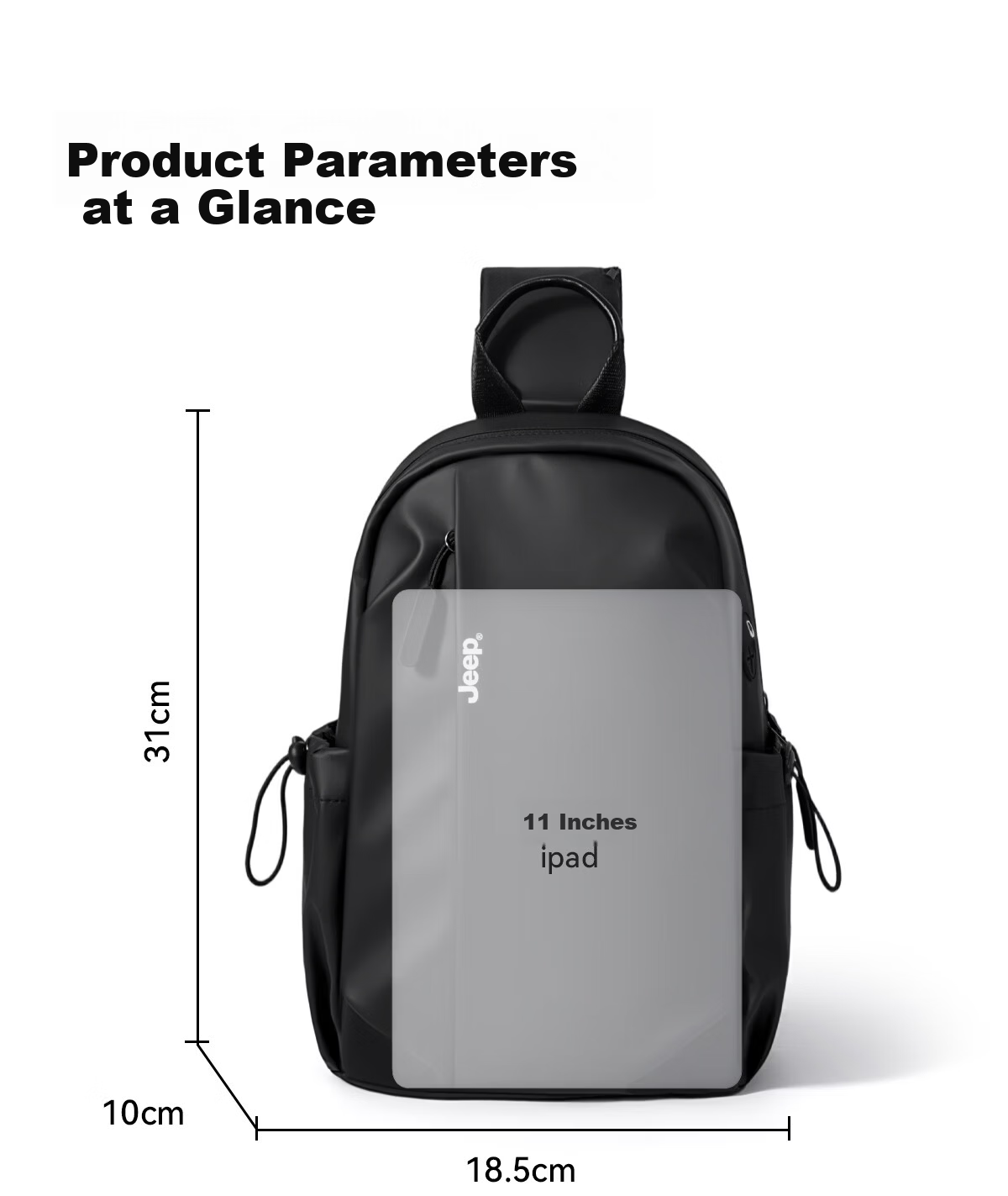 JEEP Men's Large Capacity Functional Crossbody Shoulder Bag Chest Bag 2026 New Commuter Cycling Sports Backpack 20