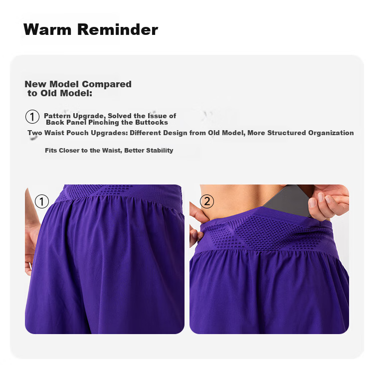 UTO Women's Running Shorts Marathon Trail Phone Holder Water Bottle Waist Pack Quick-Dry Pants Rust Gray M 10