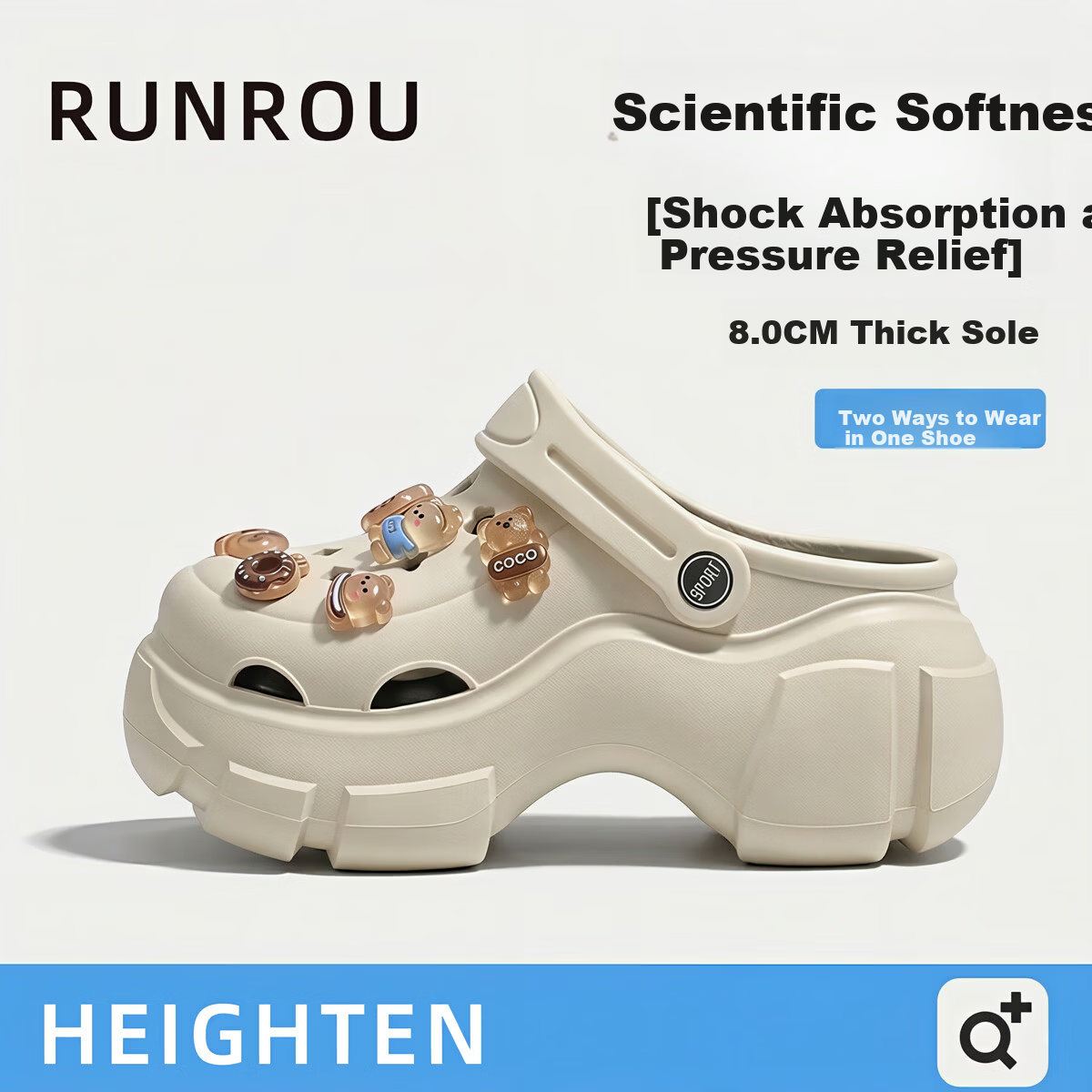 Soft Thick-Soled Women's Summer 2026 New Height-Increasing Beach Sandals Non-Slip Odor-Resistant Closed-Toe Slippers for Outdoor Wear