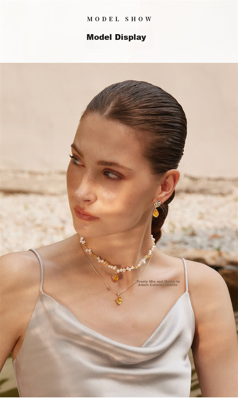 Amber Lollipop Wang Yuwen Crystal Necklace Women's Light Luxury Niche Pendant Birthday Mother's Day Gift for Mom Wife Practical 8