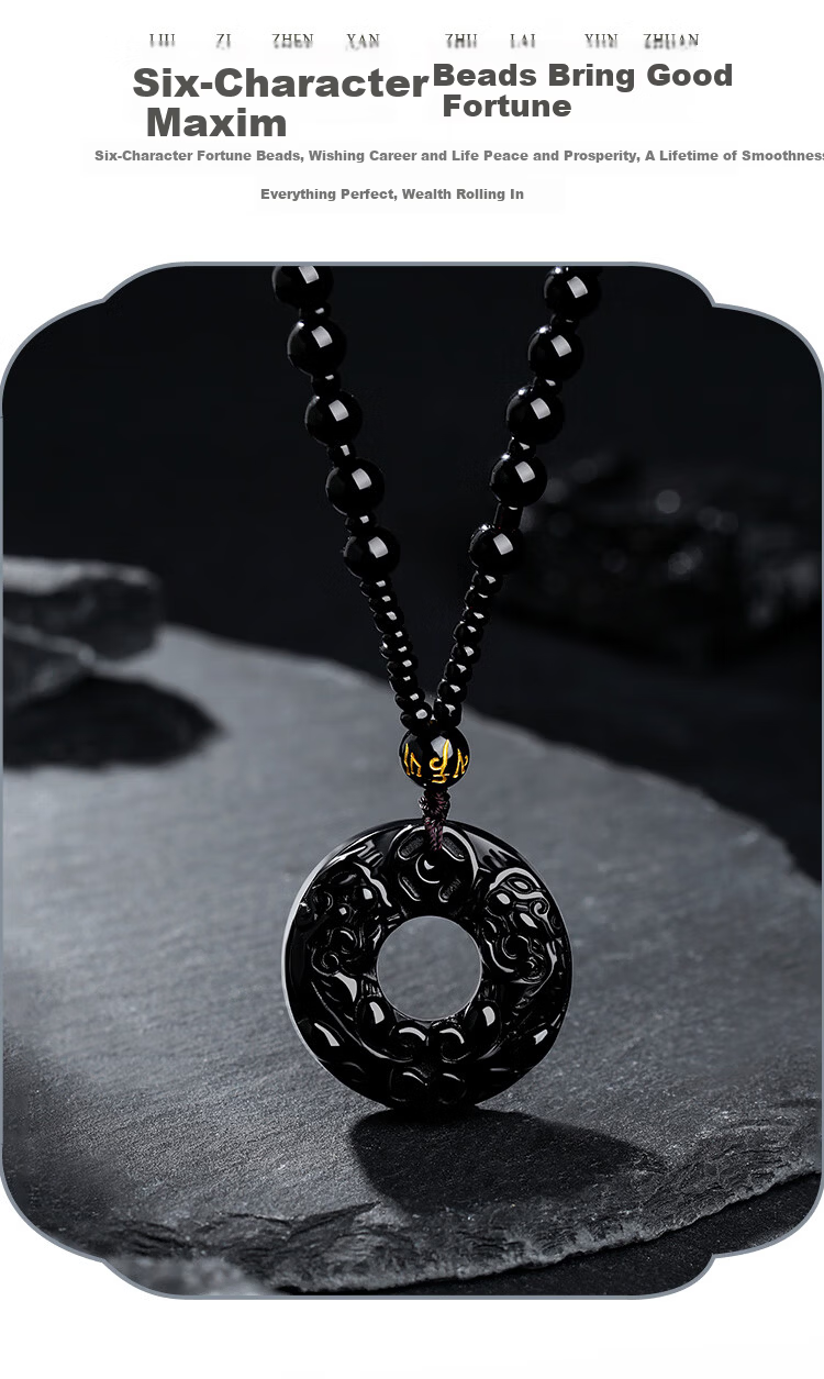 ALLOVE Pixiu Necklace Men Black Obsidian Pendant Premium Men's Birthday 520 Valentine's Day Gift for Boyfriend Husband 6