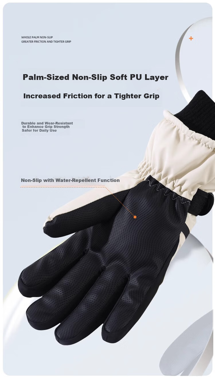 Jian Cai Ski Gloves Men Autumn Winter Fleece Thickened Water-Repellent Touchscreen Outdoor Sports Cold-Resistant Warm Cotton Gloves Women 13