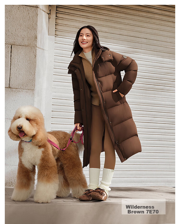Bosideng Off-Season Winter Fashion Casual Soft Comfortable Long Loose Thick Down Jacket with Detachable Hood 14