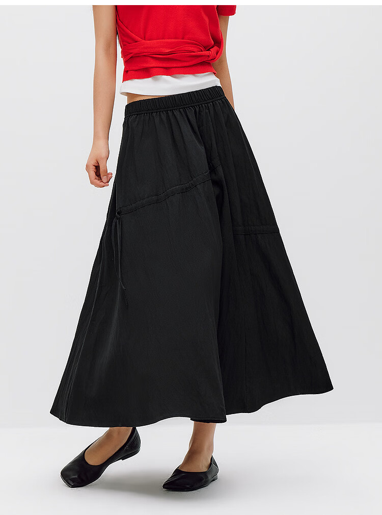 Semir Mall Same Style | Women's Summer 2026 Elegant Bowknot Long Skirt Pure White A-Line Skirt 101326120011 28