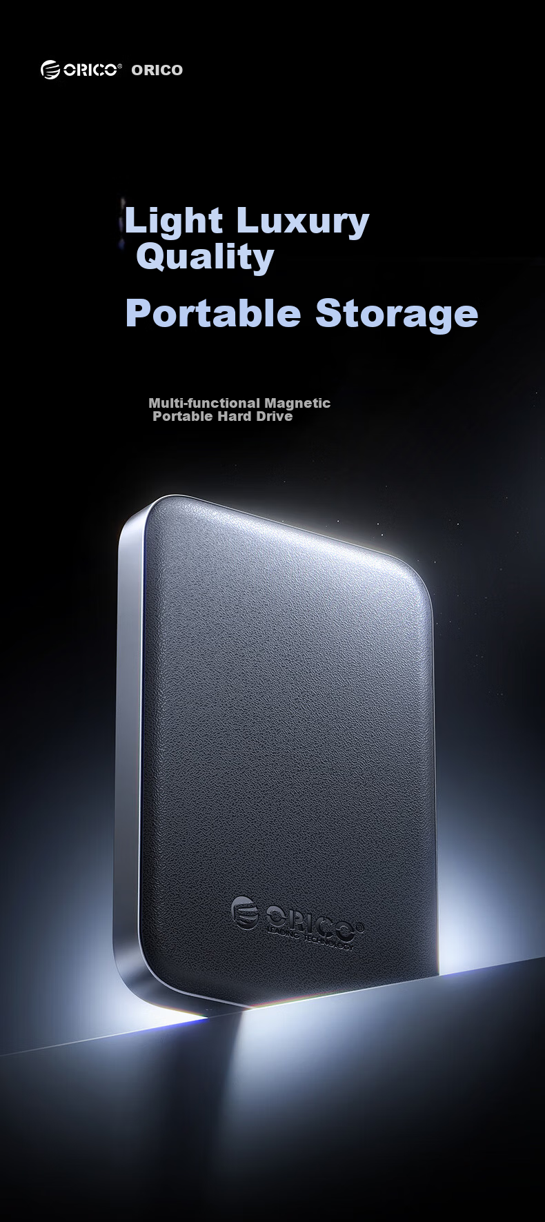 ORICO 512GB Magnetic Portable SSD PD100W Power Delivery High-Speed 1000MB/S for Smartphones and Laptops Expansion CX10PLUS 1