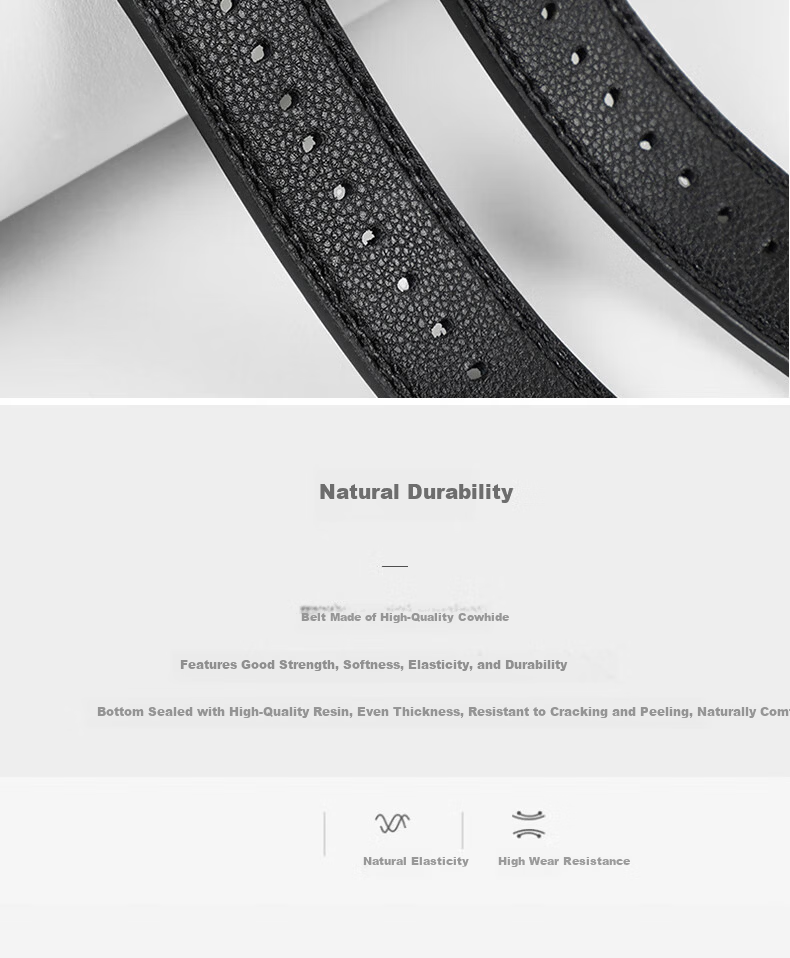 Love Sea Cowhide Women's Leather Belt Simple Versatile Student Pin Buckle Skirt Belt Light Luxury Birthday Gift 3