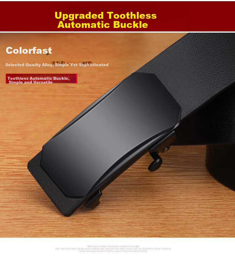 JEEP Men's Genuine Leather Inner-Wear Automatic Buckle Belt 2026 New Casual Waistband Birthday Gift for Husband 7