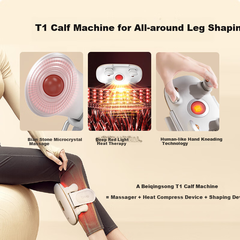 Breo Leg Massager T1 Calf Massager Slimming Leg Shaping Kneading Heat Therapy Calf Massager Muscle Warmer Gift for Parents and Girlfriend Birthday