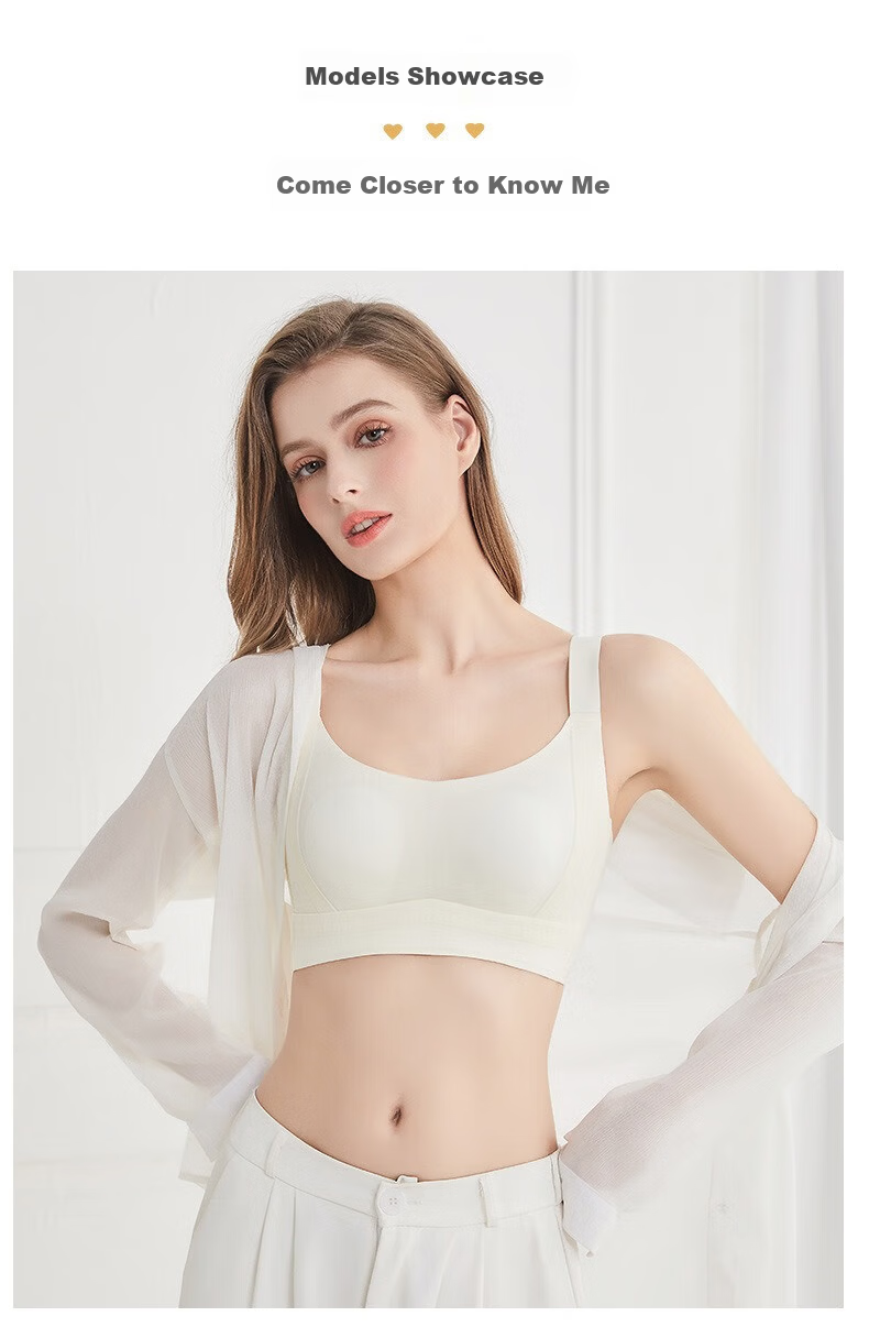 LangSha Ultra-Thin Summer Bra for Women Large Bust Minimizing Anti-Sagging Seamless Slimming Side Support Breathable Bra 14