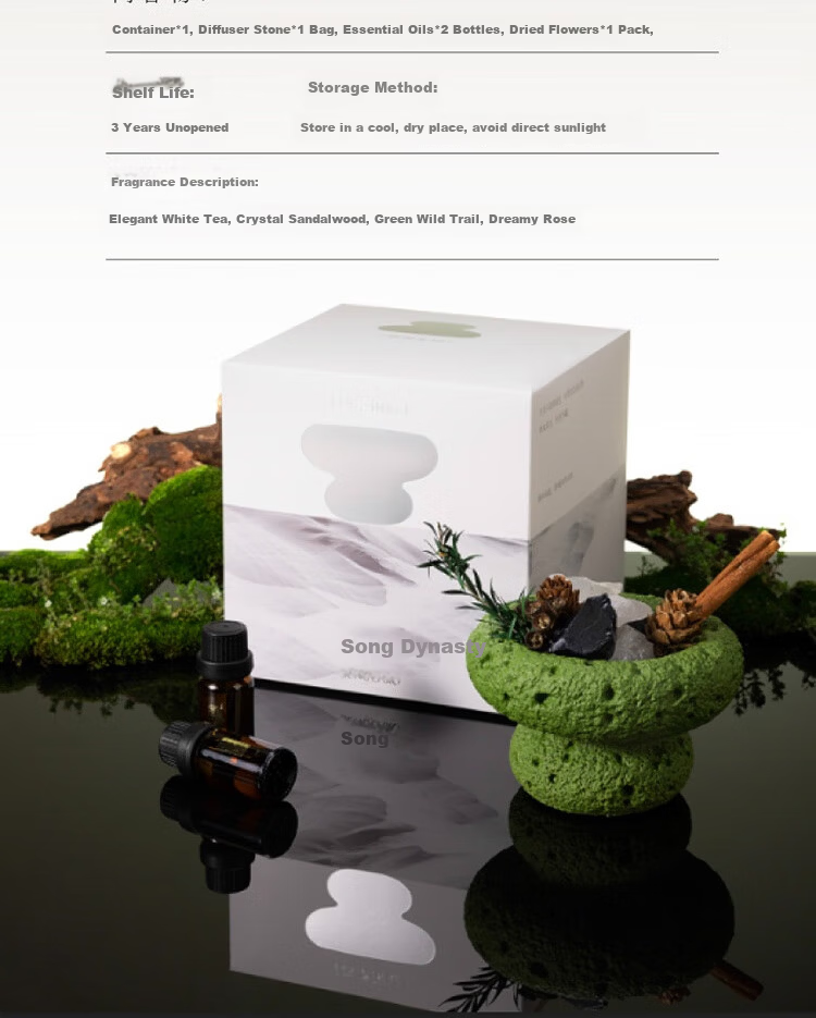 Song Dynasty Four Seasons Leisure Courtyard Aromatherapy Incense Long-lasting Fragrance for Bedroom Birthday Niche Wedding Mother's Day Gift Crystal Rhythm Sandalwood 16