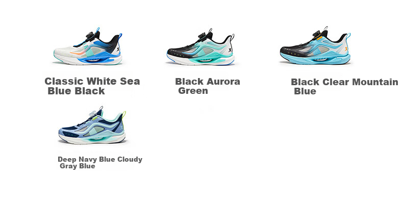 XTEP Youth Hydrogen Wind 9.0 Boys' Dial Running Shoes Sports Shoes Classic White/Super Green/Sea Blue Size 40 39