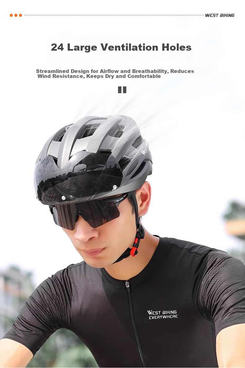 Xiqizhe Bicycle Riding Helmet with Integrated Goggles Mountain Road Bike Cycling Gear 9