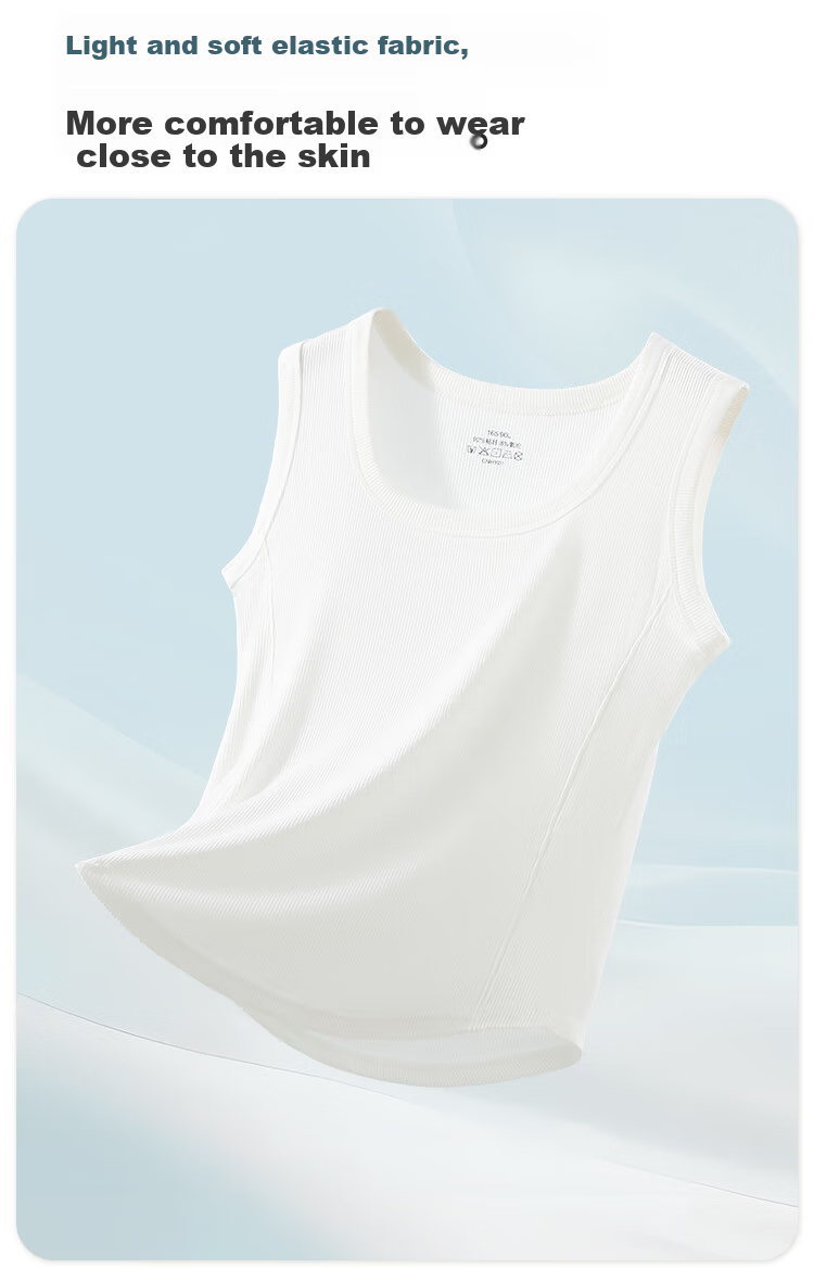 Yiershuang Women's Summer Thin Ribbed Slim Fit Tank Top, Stylish Back, Versatile Innerwear and Outerwear Camisole 8
