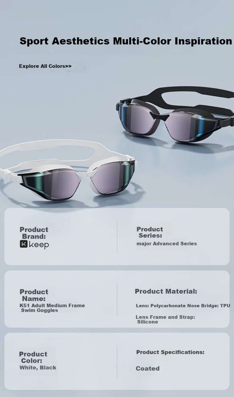 Keep Swimming Goggles Coated Waterproof Anti-Fog Upgraded Unisex HD Comfortable Non-Tight Swim Glasses Jijing・Huan Cai 10