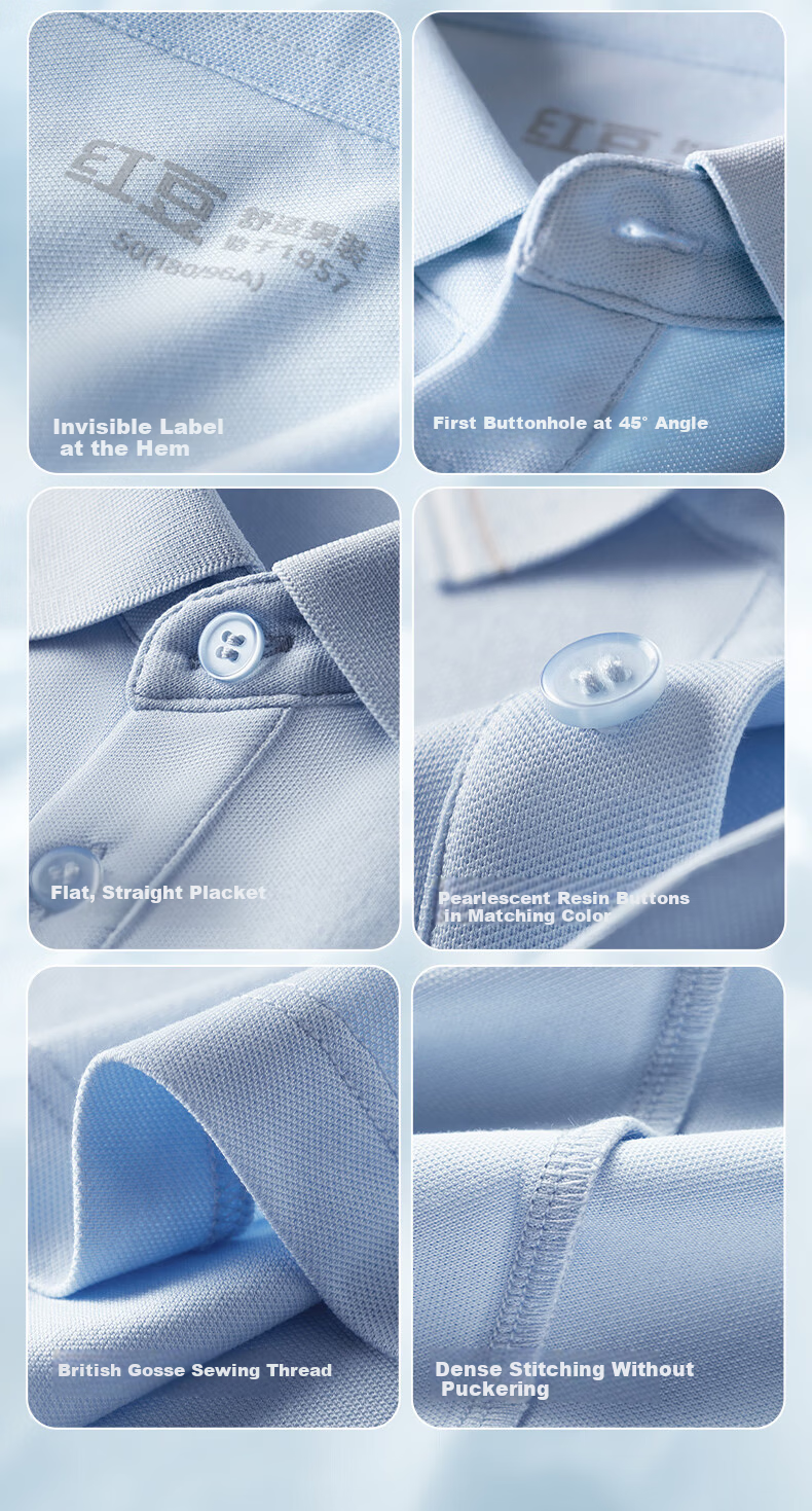 Hodo [Modal Silk] Short-Sleeve Ice Silk Antibacterial Cool-Feeling Polo Shirt, Men's Comfortable Elastic Collar T-Shirt 8