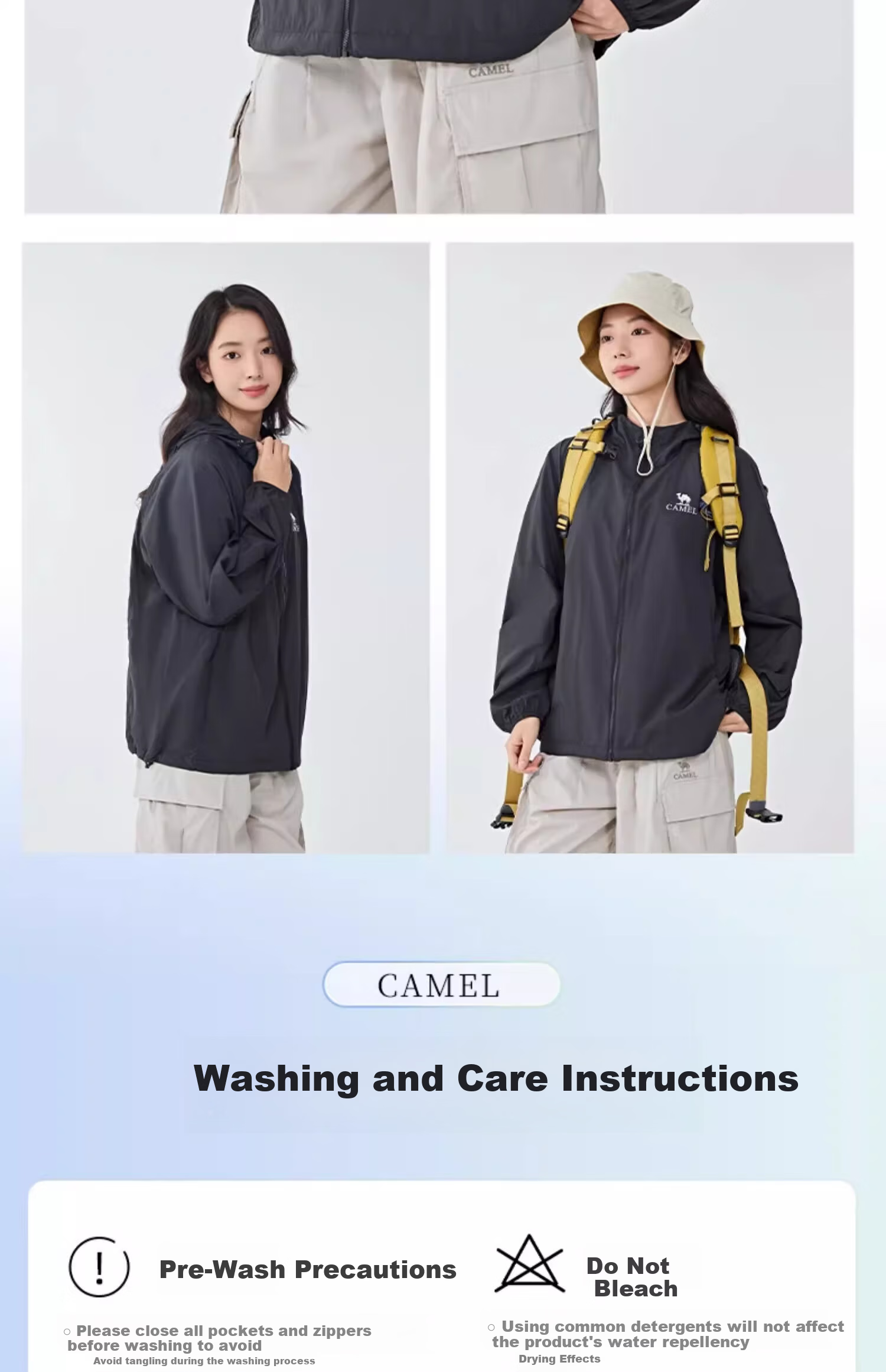 CAMEL 【Muguang C+】Sun Protection Jacket 25 Spring Summer UPF400+ Original Yarn Unisex Cooling Sun Protection Clothing 9001 XL 23