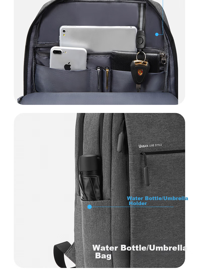 JINSHIWQ Backpack Unisex Laptop Bag Business Notebook Bag 14/15.6/17.3 Inch Large Capacity School Bag for College Students 20