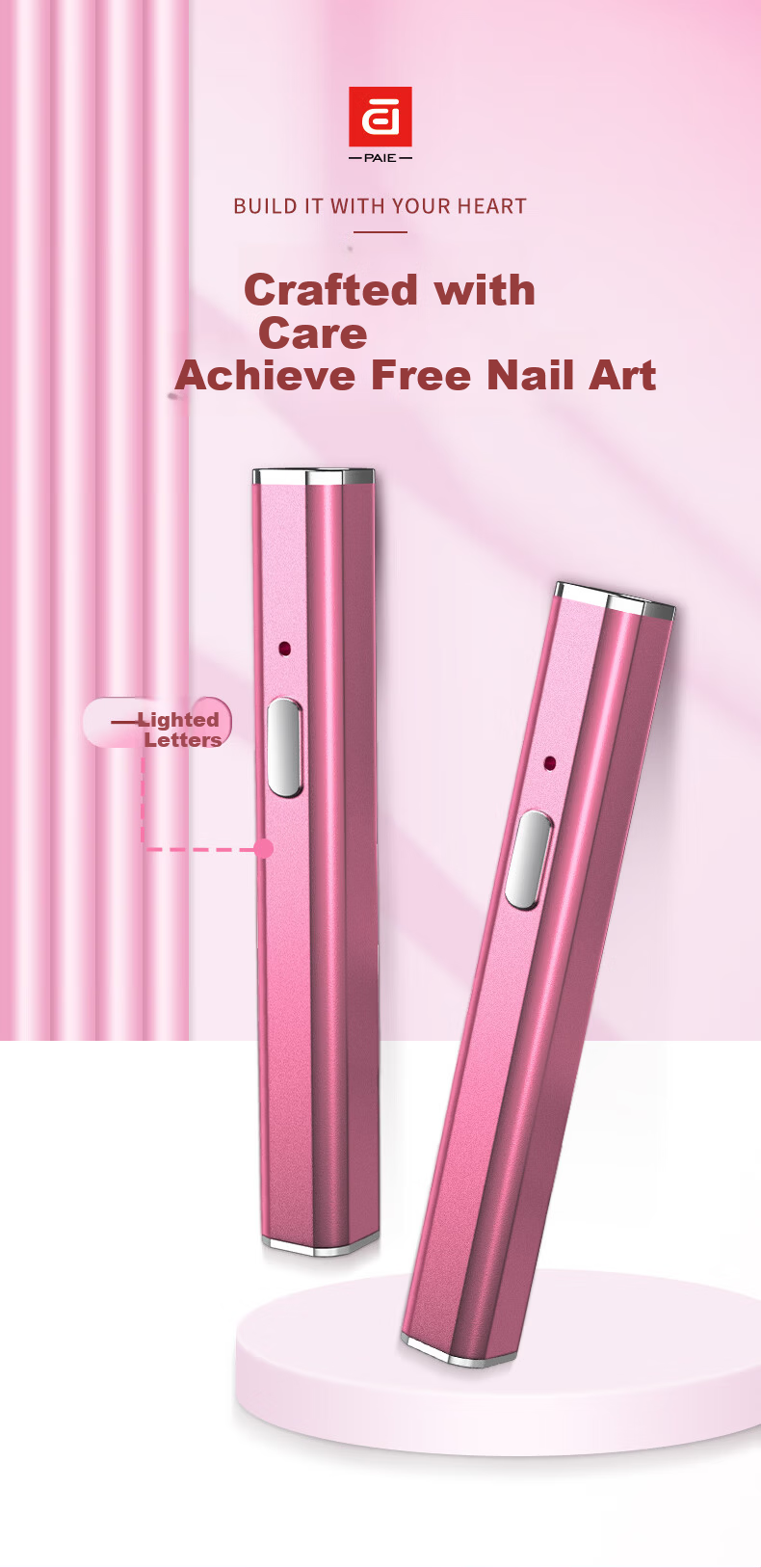PAIE Handheld Mini Nail Lamp Portable Rechargeable Focused Quick-Dry UV LED Gel Nail Dryer 11