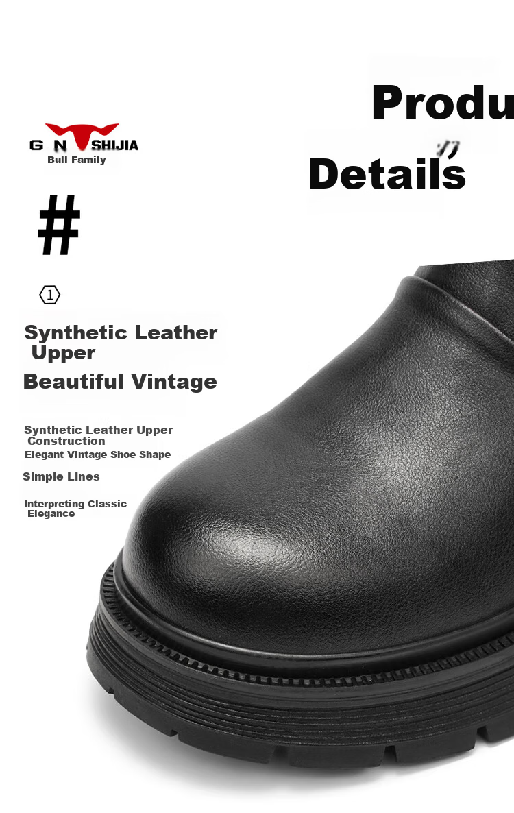 Bull Family [Zhang Ruoyun Same Style] Martin Boots Men 2026 Autumn Winter New Casual Leather Boots Couple Versatile Chelsea Boots 29