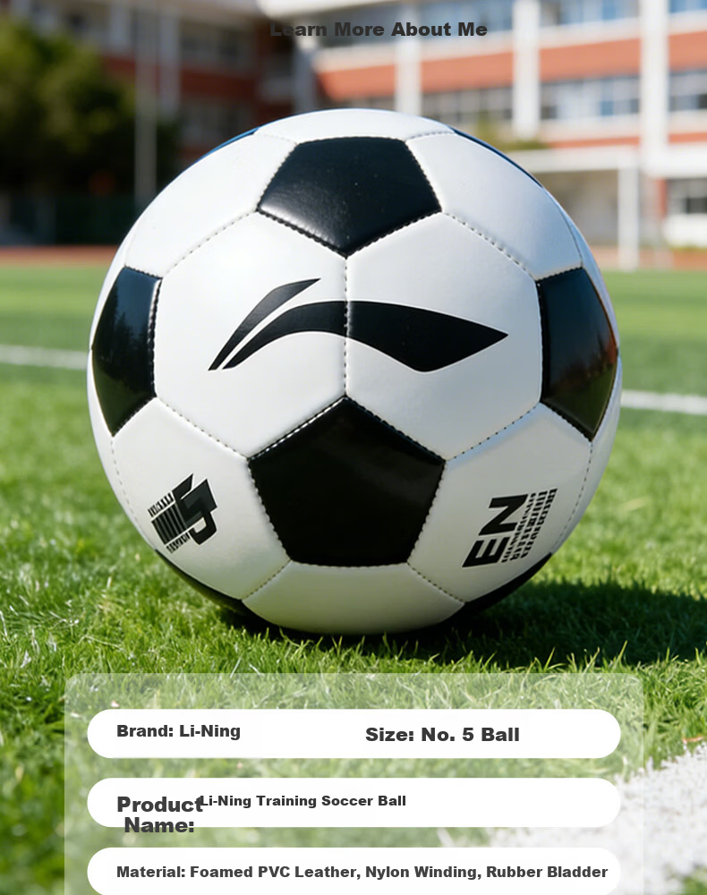 Li-Ning Football Size 5 Match Training Standard Ball Durable Adult and Student Soccer Ball for Primary and Middle School Exams 15