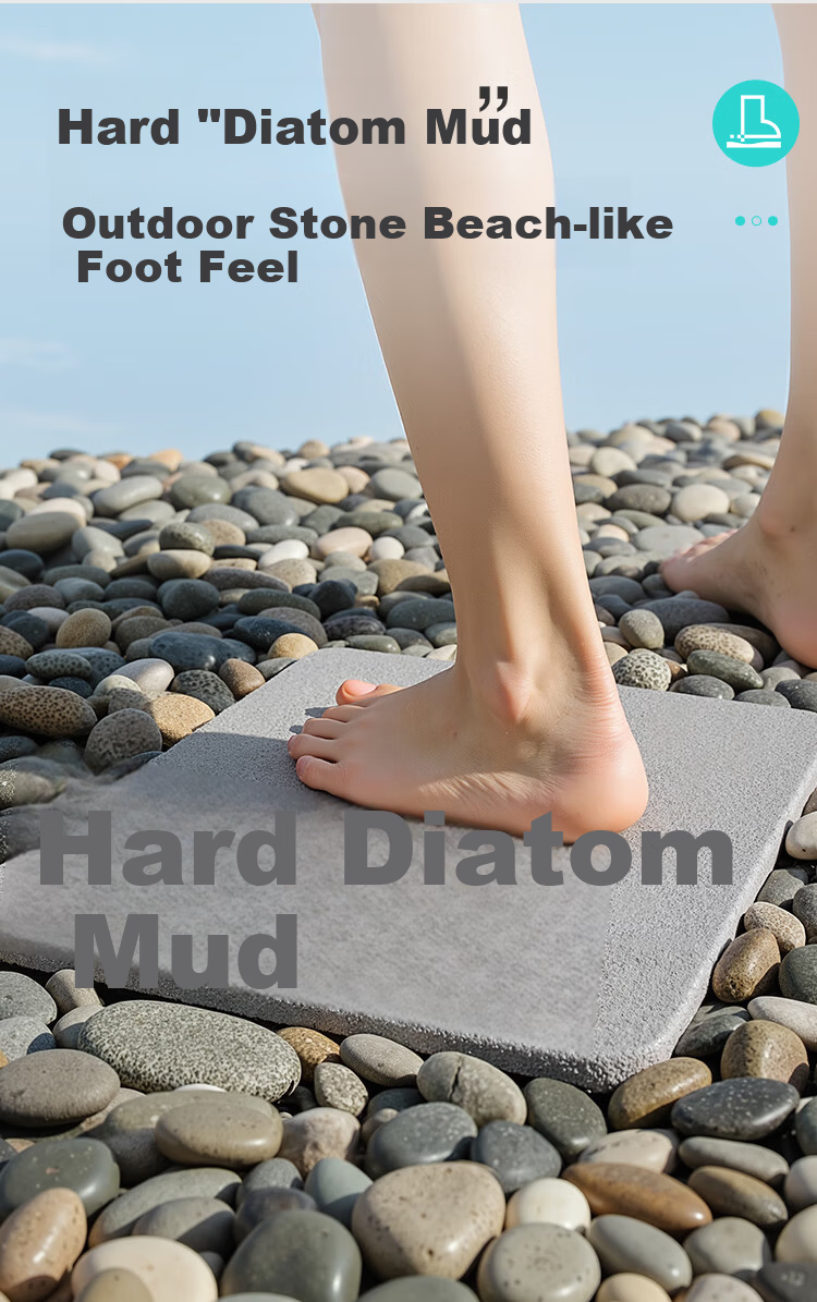 Dajiang Hard Diatom Mud Water-Absorbent Bath Mat Non-Slip Bathroom Door Toilet Floor Mat 39x60cm 7