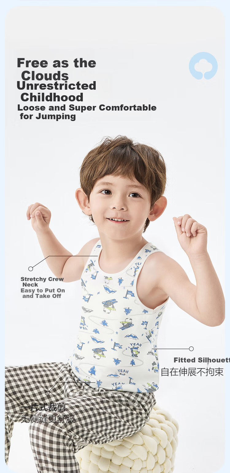 Balabala Kids Vest 2-Pack Spring Autumn Boys Girls Base Layer Top for Toddlers and Children 5