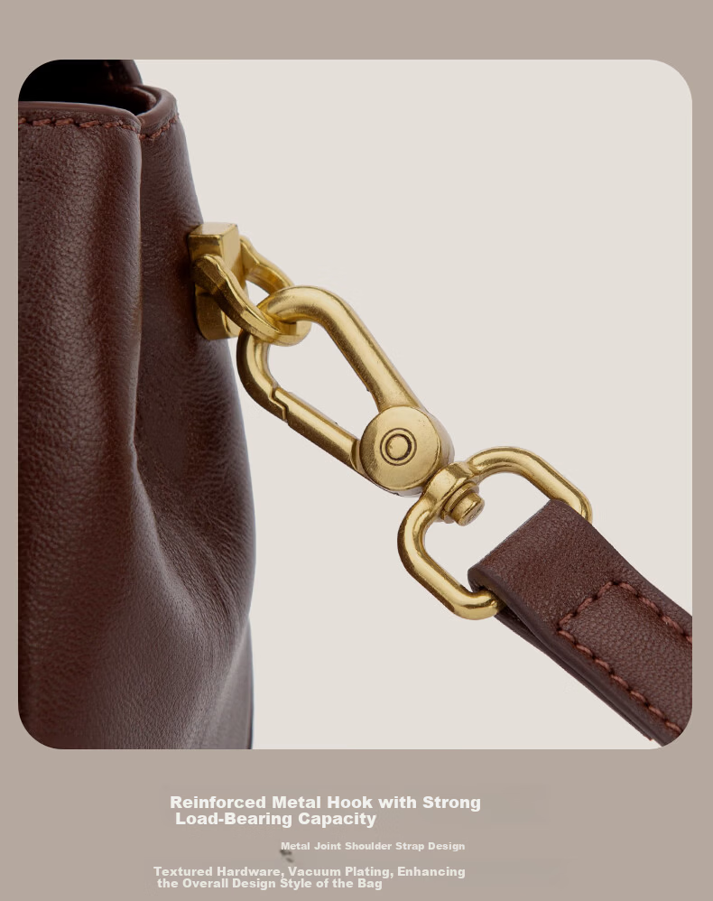 AudiJia Genuine Leather Saddle Bag Women's 2026 Crossbody Commuter Fashion Versatile Shoulder Bag Birthday Gift for Women 12
