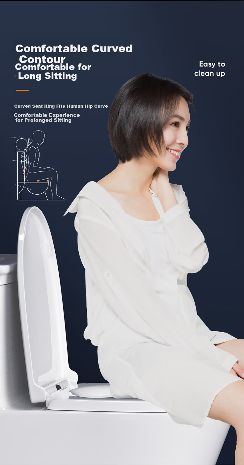 Muvi Universal U-Shaped Enlarged Toilet Seat Cover Thickened Slow-Closing Toilet Lid Cushion for Old-Style Toilets 15