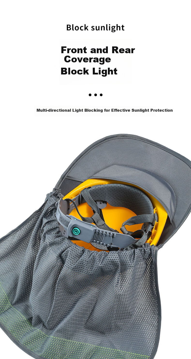 Aidier Safety Helmet Sunshade Cap Brim Enlarged Breathable Summer Construction Work Sun Protection Hat Gray Duckbill Sunshade Brim CW749279 4