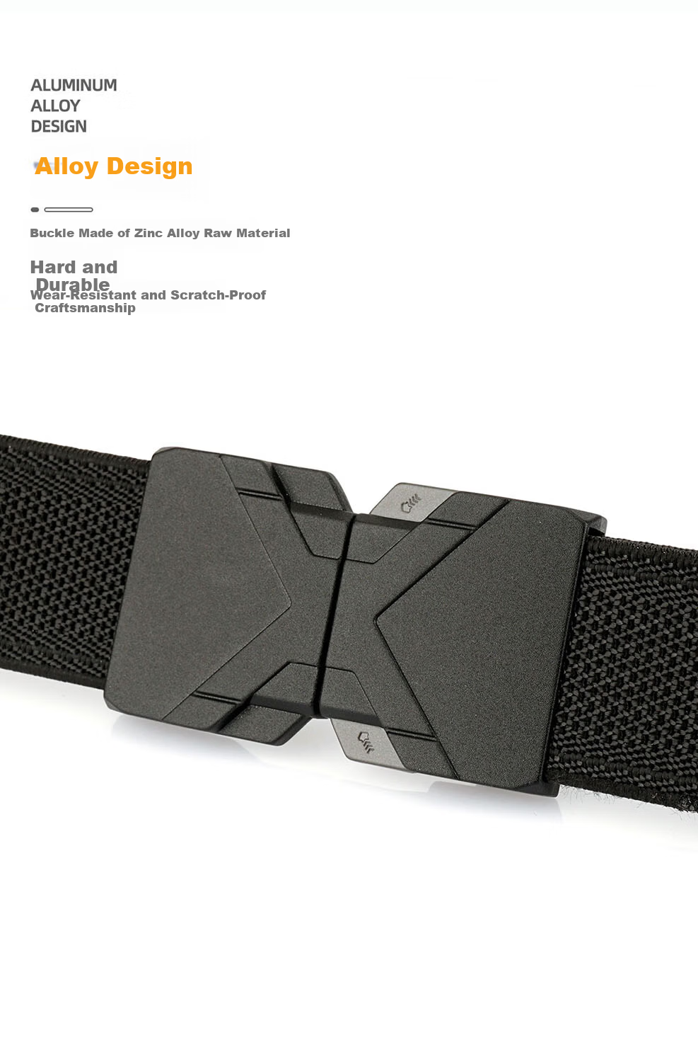 Aoweimei Tactical Elastic Belt Men's New Outdoor Quick-Release Buckle Canvas Nylon Woven Stretch Waist Belt 5