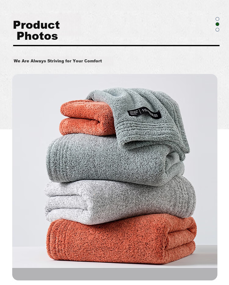 Bamboo 100 10A Antibacterial Cloud Soft Thickened Large Bath Towel Absorbent Non-Shedding Bath Towel 70*140cm Light Gray 14